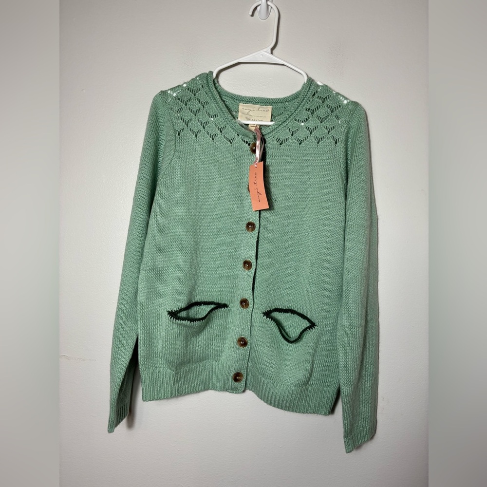 evys tree The Kaylee Cardigan Mint Green Sz S‎ Oversized Preppy Knit NEW!!!
